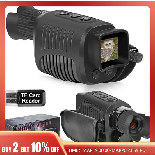 1080P HD Infrared Monocular Night Vision Camera | 5X Digital Zoom for Outdoor Hunting & Search up to 300m