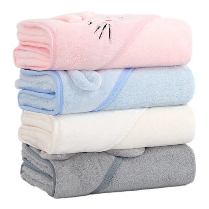 Cartoon Animal Baby Bath Towels: Soft Newborn Hooded Towel Blanket for Toddler Bathrobe - Warm Sleeping Swaddle Wrap for Boys and Girls