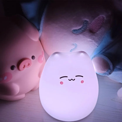 Mini Cat Night Lamp – 7-Color Touch-Activated Color-Changing Bedside Light, Eye Protection Gift for Kids