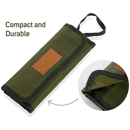 Portable Outdoor Camping Cutlery Storage Bag: Roll-Up Pouch Water-Resistant Case for Forks, Spoons, Chopsticks