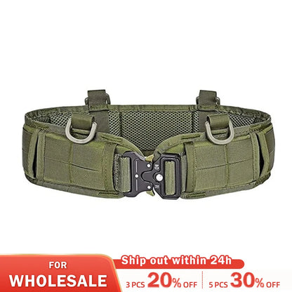 Adjustable Tactical Battle Belt: Military Airsoft Waist Band with Quick Release Buckle - Outdoor Hunting Waistband