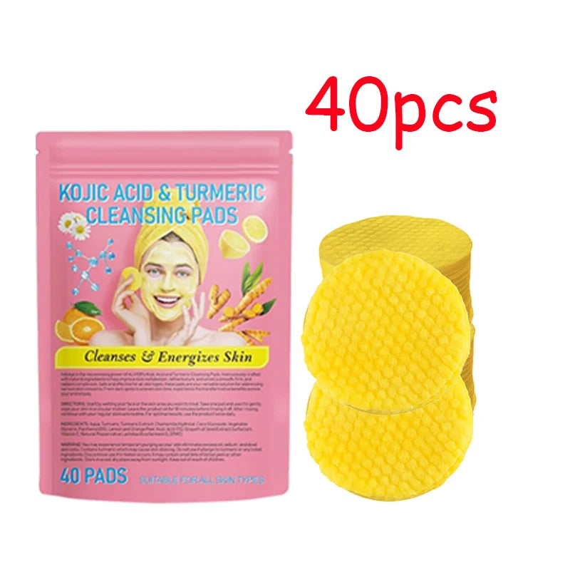 120PCS Turmeric and Kojic Acid Face Cleansing Sponges - Professional Exfoliating Pads for Dead Skin Removal