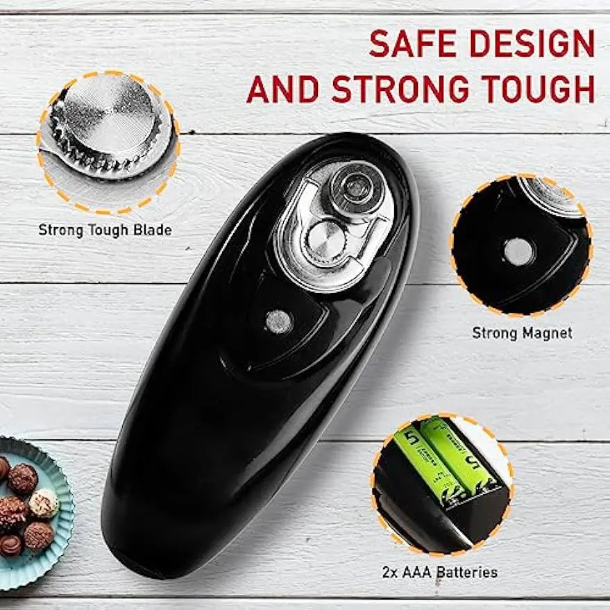 Automatic Electric Can Opener - Hands-Free, One-Touch Portable Kitchen Tool for Jar and Bottle Opening, Convenient Opener Gadget