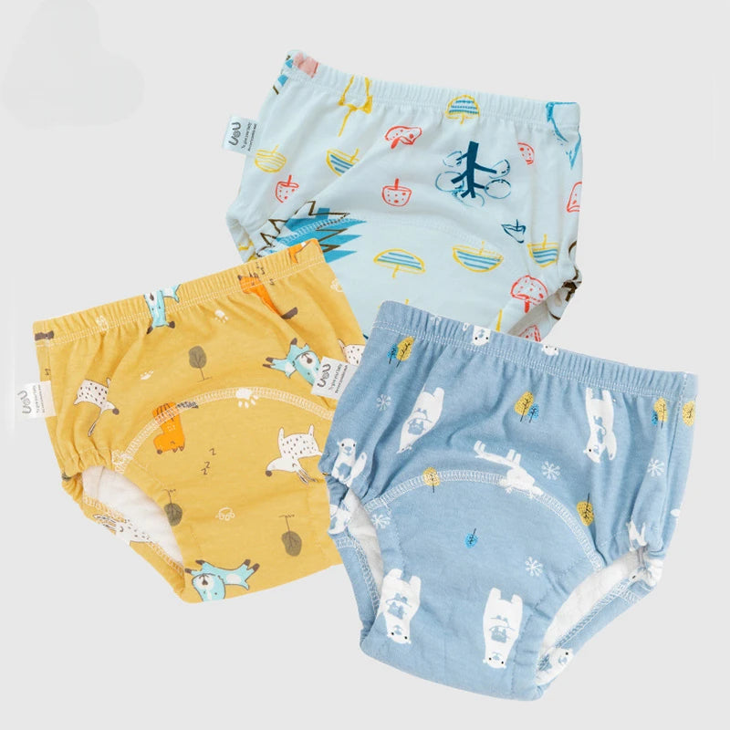 6-Layer Waterproof Cotton Baby Training Pants: Reusable Infant Shorts for Nappy Changing