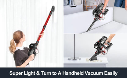 INSE N650 Cordless Vacuum Cleaner - Powerful 4 in 1 Stick Vacuum with Rechargeable Battery, Up to 45 Mins Runtime