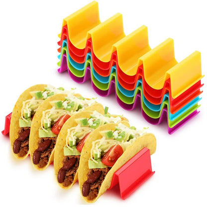 Mexican Roll Rack Taco Holder - Creative Wave-Shaped Tortilla Pancake Stand, Kitchen Gadget Tray for Tacos and Cakes
