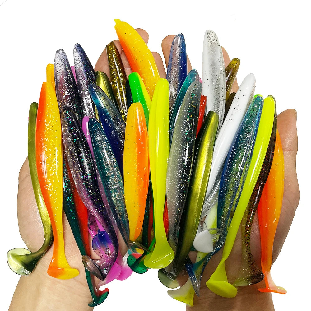 Soft Bait Fishing Lures: T-Tail Shad Worms - Available in 70mm, 90mm, 120mm Sizes for Swimbait Sports