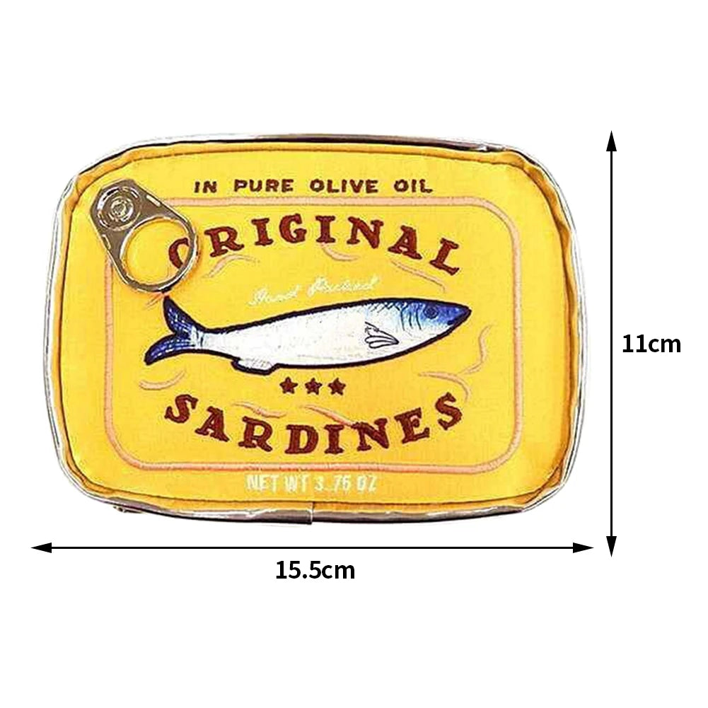 Canned Sardines Style Makeup Bag: Cute Travel Cosmetic Bag, Creative Fashion Handbag for Bath Wash - Beauty Pouch Case