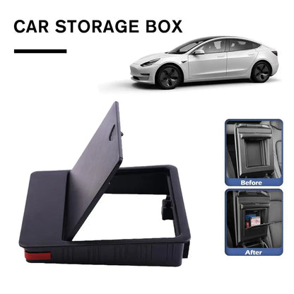 Tesla Model 3 Model Y 2022-2023 Armrest Holder Box: Center Console Organizer - Hidden Storage Accessory