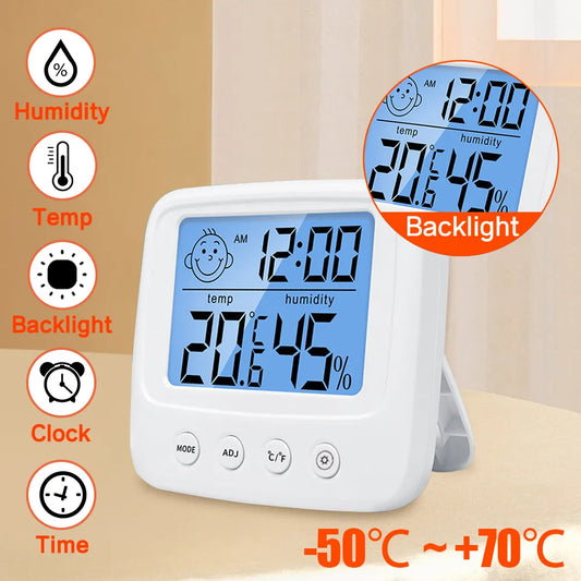 LCD Digital Thermometer Hygrometer with Backlight - Indoor Temperature and Humidity Meter for Weather Station and Baby Room