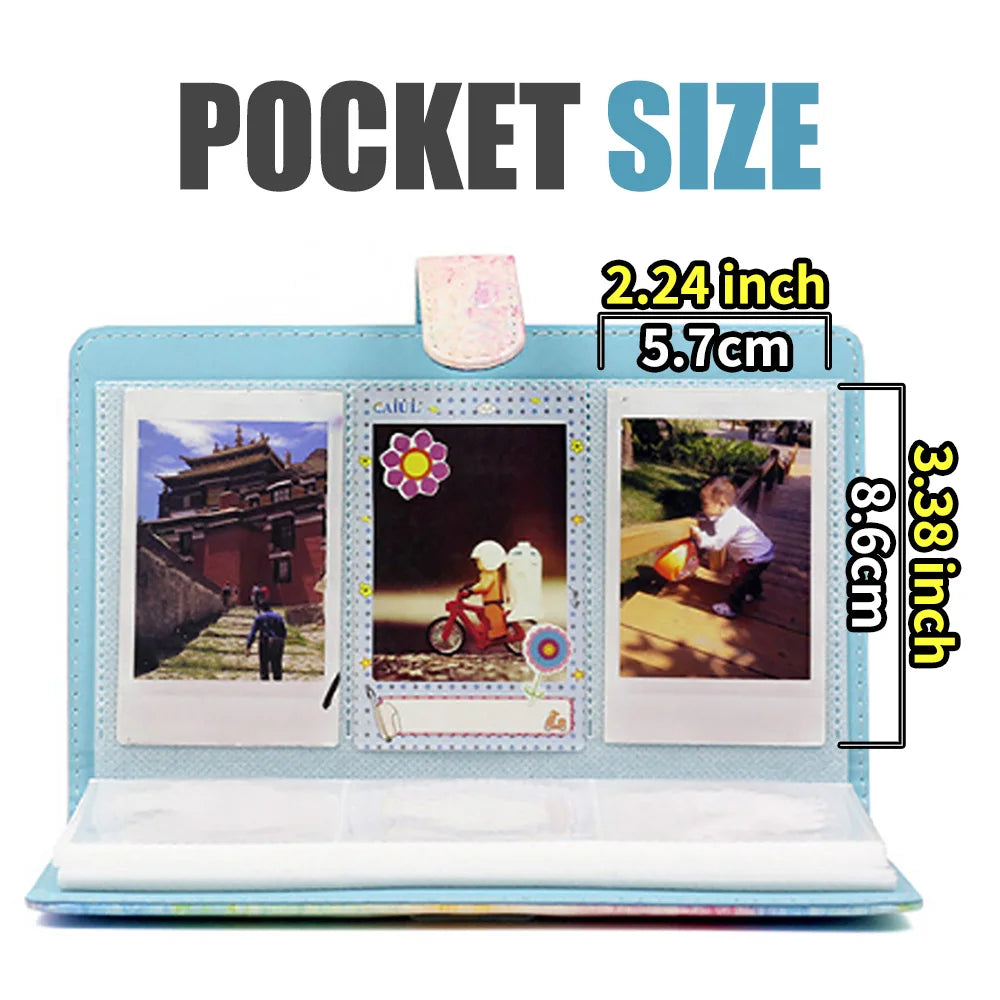 96-Pocket 3-Inch Photo Album for Fujifilm Instax Mini Films - Compatible with Instax Camera Models 9, 7s, 70, 25, 50s, 90 - Name Card Holder Book