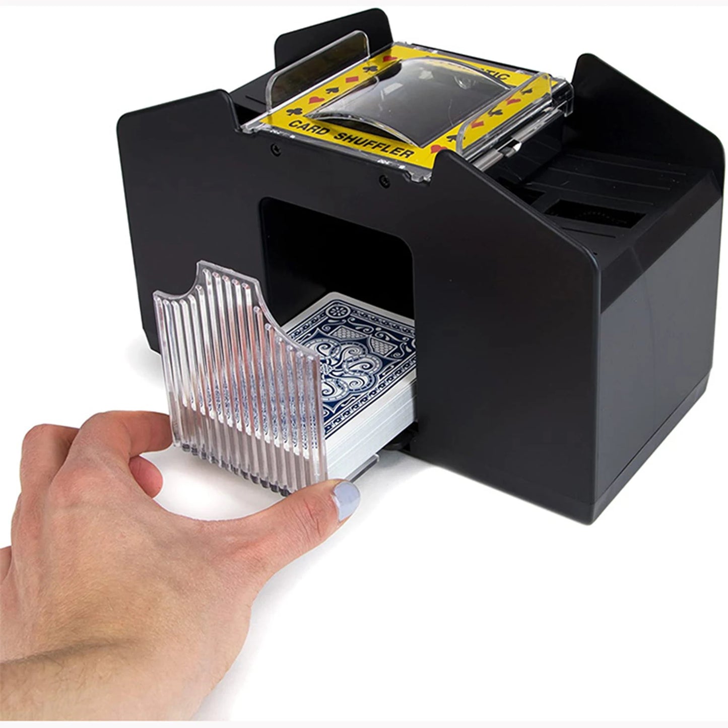 Automatic Playing Card Shuffler: Battery Operated Mixer for Poker Games - Portable Machine for Travel, Home, Festivals, and Xmas Party