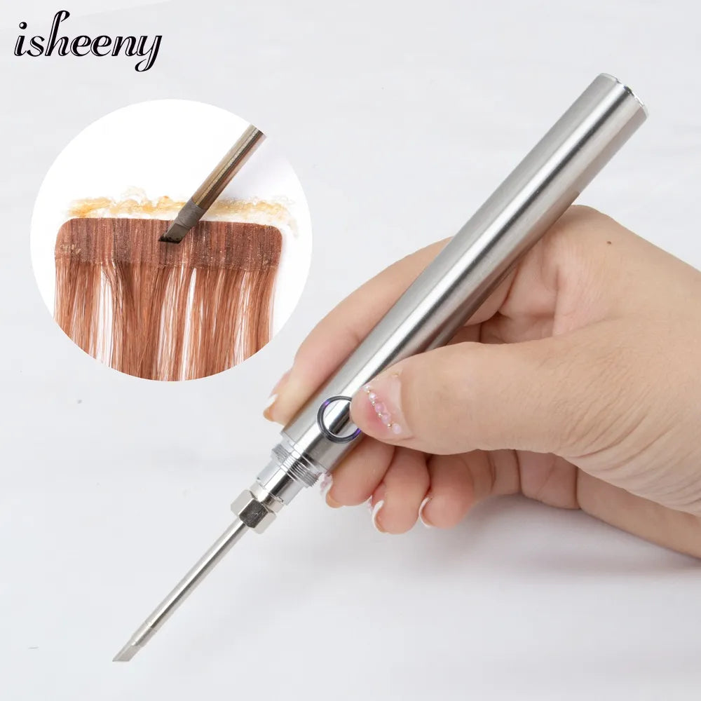 Isheeny Tape Hair Glue Remover - Pro Tape Extensions Press Plier, USB Plug-In Working, No Battery Needed - Tape-In Hair Remover Tools