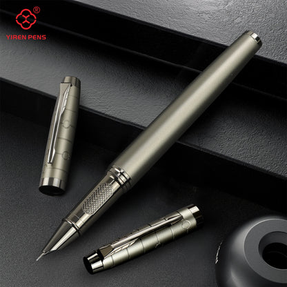 Gunmetal Fountain Pen - Professional, Stylish, and Sturdy Luxury Pen with Mechanical Feel and Metallic Touch