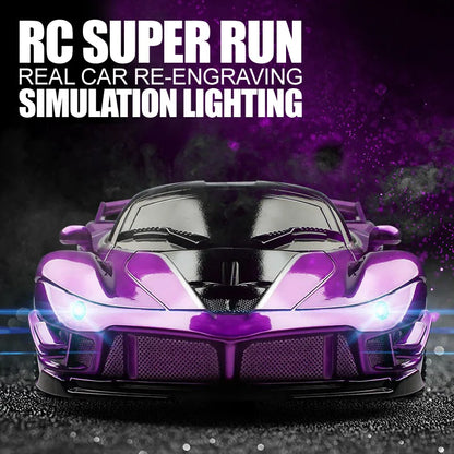 1/18 Scale RC Sports Car with LED Light - 2.4G Radio Remote Control, High-Speed Drifting Vehicle, Racing Toy for Boys and Girls