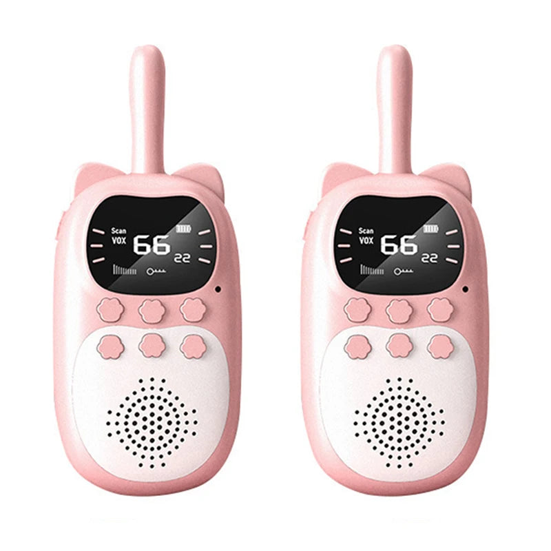 2PCS Kids Walkie Talkies - Rechargeable 1000mAh Handheld Radio, 3km Range, 0.5W Interphone, Perfect Children’s Toy and Birthday Gift