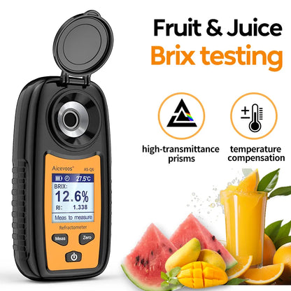 Aicevoos Digital Refractometer Brix Meter - Sugar Content Measuring Instrument for Fruit Juice, Beverage, Wine, Beer - 0-35% Range