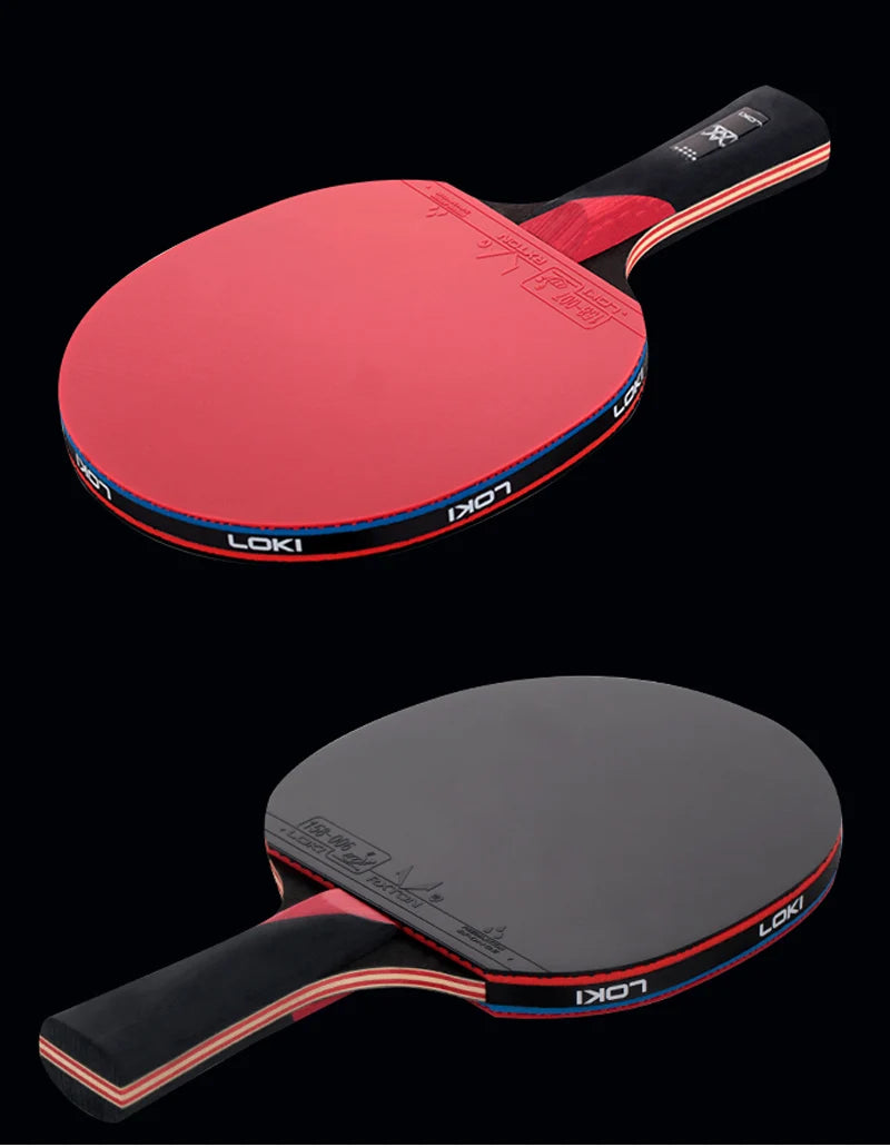 LOKI 9 Star Professional Table Tennis Racket - 5+2 Carbon Ping Pong Paddle with Sticky Rubbers, Ultra Offensive, Available in 6/7/8/9 Star Ratings