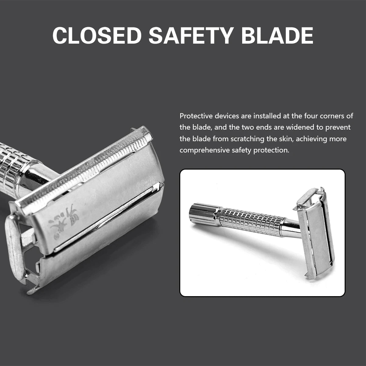 Double Edge Safety Razor – Unisex Razor with Delicate Box Holder – Professional Barber Styling Accessories