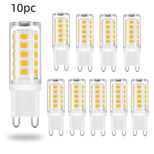 10 Pcs Brightest G9 LED Lamp - AC220V 5W Ceramic SMD2835 LED Bulb, Warm/Cool White Spotlight, Halogen Light Replacement