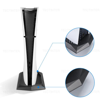 Vertical Stand Base Holder for PS5 Slim Console - Built-in Cooling Vents and Non-Slip Feet, Essential PS5 Slim Accessories