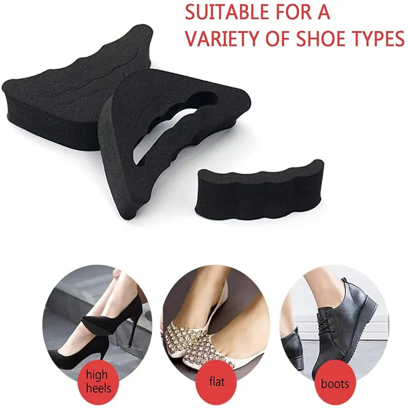 Soft Toe Plug Half Insoles - Reusable Sponge Filler Inserts for Shoes - Adjustable Foot Brace Pads for Too Big Shoes - Unisex Shoe Inserts