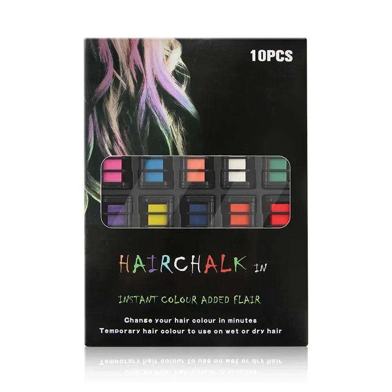 Instant Hair Dye Chalk: 10/1 pcs Fashion Color Chalk for Hair - Temporary Colored Mascara for Girls