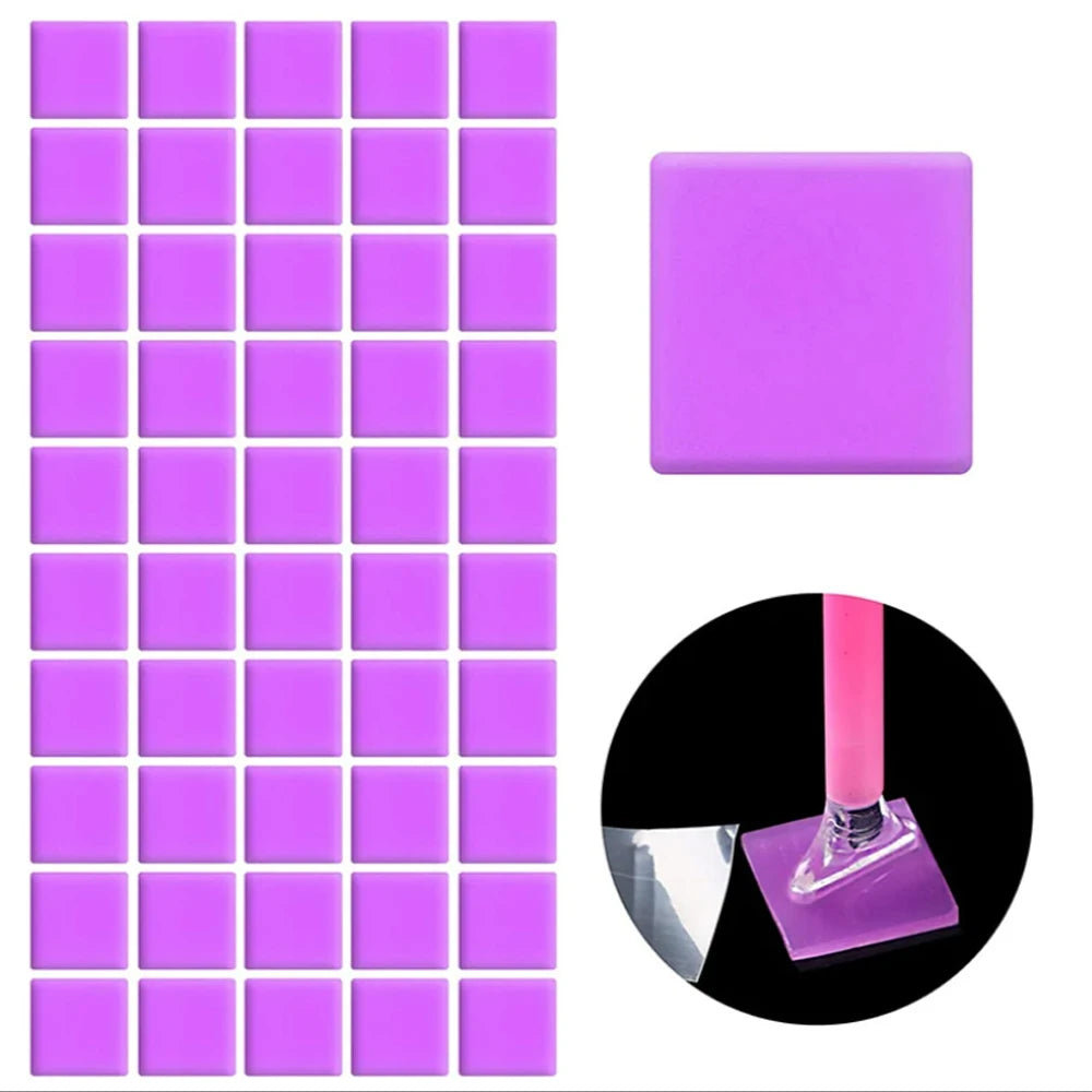 DIY Diamond Painting Purple Wax Mud - 2x2CM Dotting Glue for Cross Stitch, Diamond Embroidery Accessory