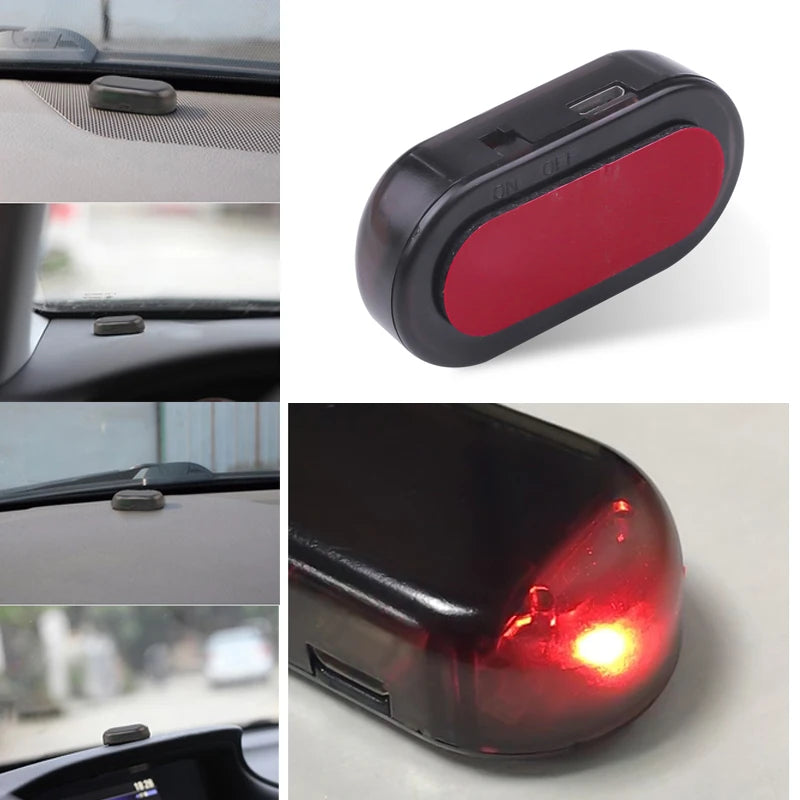 Solar Power Car Security Alarm – LED Anti-Theft Warning Light, Flashing Blinking Fake Car Lamp