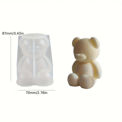 Silicone Bear Mold for Scented Candles, Soap Making & Resin Casting - Cute Animal Shape for Home Decor & Aromatherapy