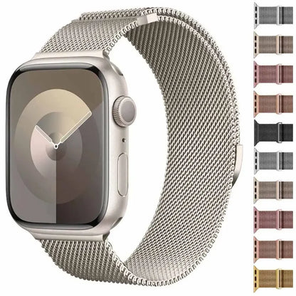 Magnetic Metal Strap for Apple Watch –  40mm, 41mm, 42mm, 44mm, 45mm, 49mm, Ultra 2, for Men & Women, Breathable Band for Series 3 4 5 6 7 8 9, SE