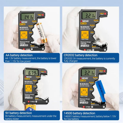 Ultra-Small BT189 Battery Tester | LCD Digital Display for 9V & Button Cells, Household Power Bank Detector