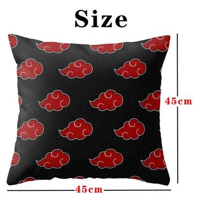 Anime Naruto Uchiha Itachi Printed Pillow Case - Red Cloud Action Figures Square Cushion Cover for Sofa Decor, Toy Gift