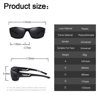 Designer Polarized Sunglasses for Men - HD Driving Sun Glasses Fashion Eyewear UV400 for Fishing, Gafas, Dirt Bike, Moto Car Drivers