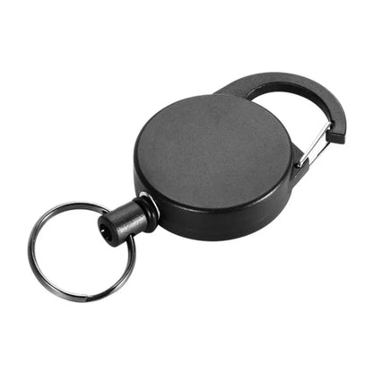 Multifunctional Retractable Keychain Bag: 65CM Roll Recoil ID Card Holder, Stainless Steel Rope Key Ring - H61