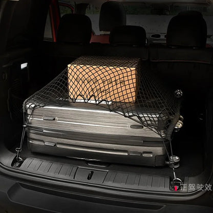 Car Mesh Elastic Nylon Rear Cargo Trunk Storage Organizer: Double Layer Luggage Net - Auto Back Rear Mesh Seat Car Accessories