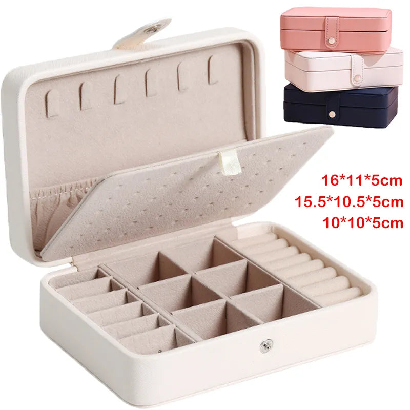 Organize Your Jewelry in Style: Korean Version Simple Ins Style Portable Jewelry Storage Box - New High-End Exquisite Large Capacity Travel Jewelry Bag