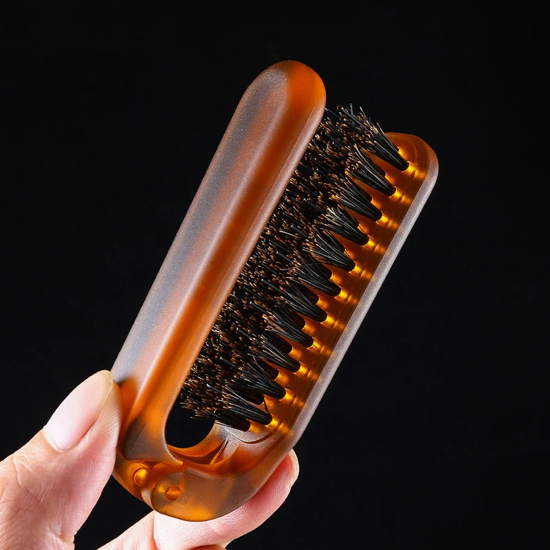 Foldable Boar Bristle Hair Comb - Portable Hair Brush & Head Massager - Travel Combs for Styling - Hair Styling Accessories