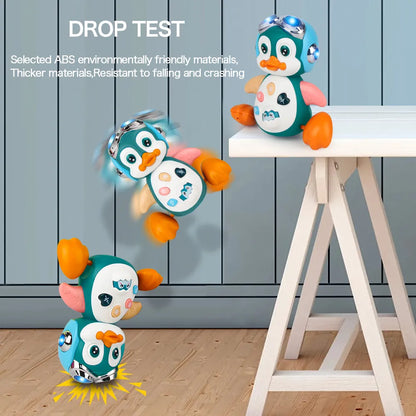 Entertain and Educate: Musical Penguin Baby Crawling Toy - Interactive Infant Development Toy with Light, Perfect for Tummy Time and Toddler Play