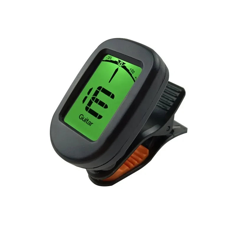 Professional 360-Degree Clip-On Acoustic Guitar Tuner – LCD Screen Electric Digital Tuner for Guitar and Ukulele Accessories