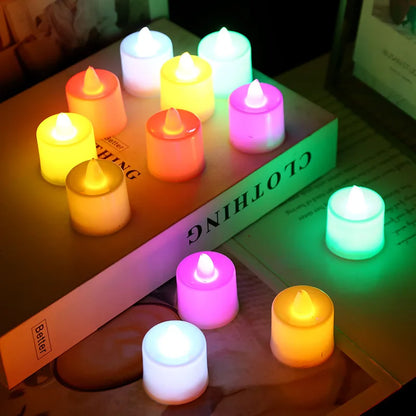 Heart-shaped Flameless LED Candle Set: 24Pcs Battery-Powered Tealights for Home, Christmas, Wedding Decor