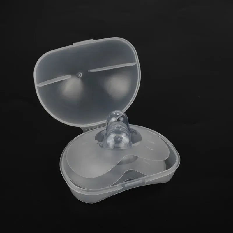 2Pcs Silicone Nipple Protectors: Breastfeeding Shields for Mothers - Protection Cover with Clear Carrying Case