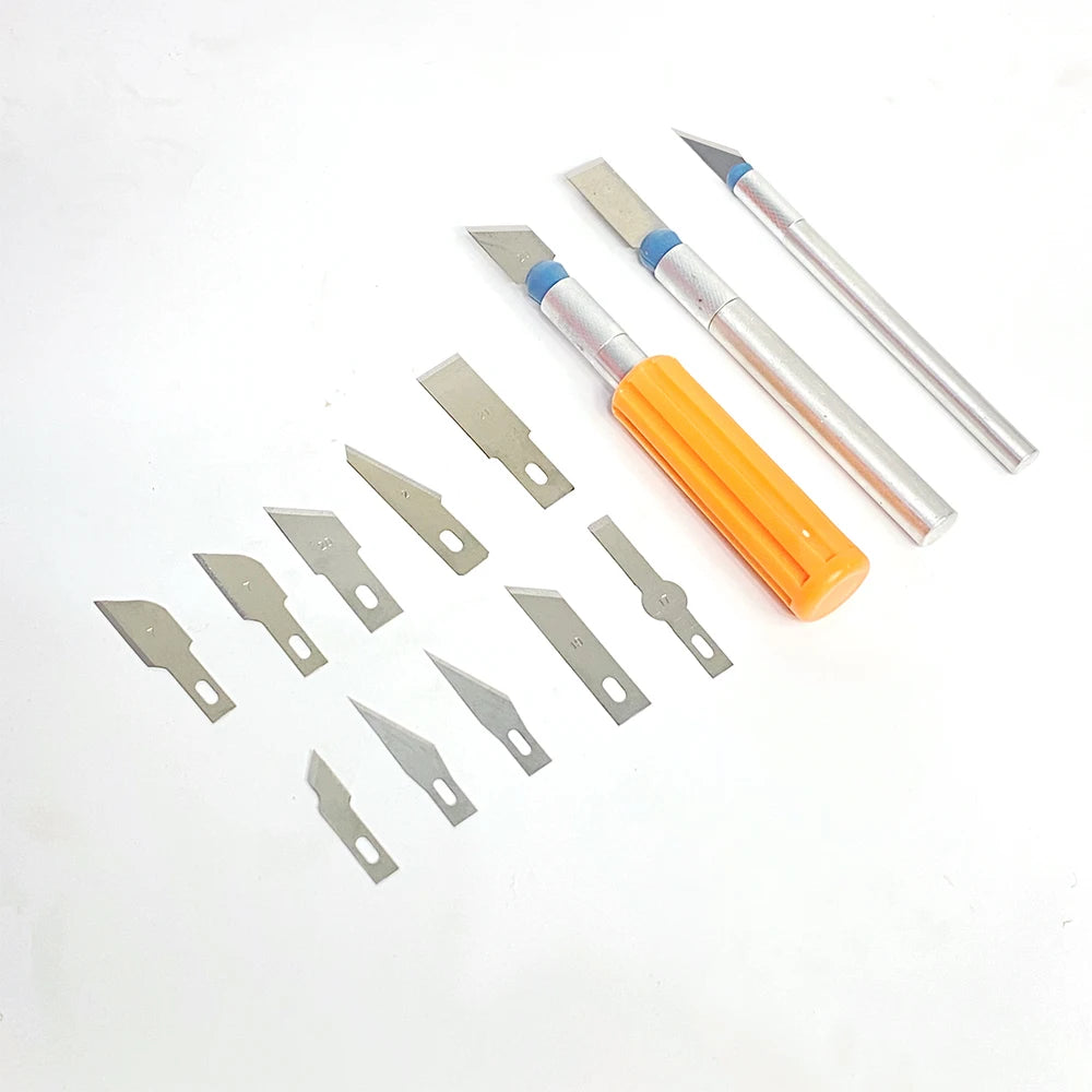 13Pcs Metal Carving Knife Pen Style Art Seal Cutting Manual Combination Paper Cuttings - Non-Slip DIY Precision Repair Tool Gadget