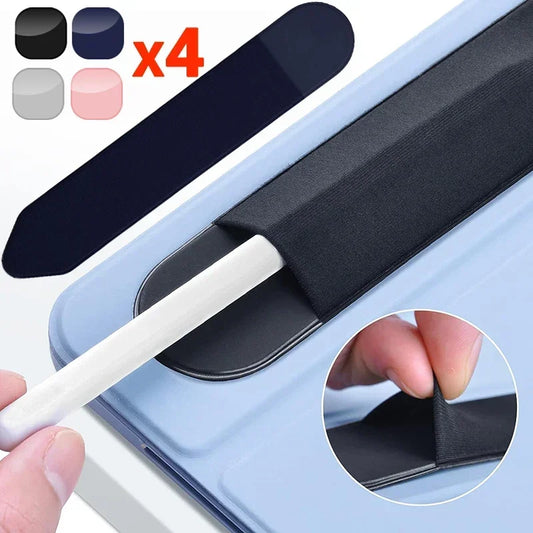 4-Pack Universal Sticky Stylus Holder: Self-Adhesive Sleeve Pouch Bag for Apple iPad Pencil 2/1 - Attached Pencil Holder