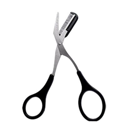 Eyebrow Trimmer Scissor with Comb - Stainless Steel Face Razor Makeup Beauty Tool for Male and Female