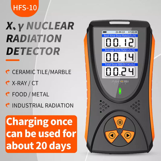 Stay Informed and Safe: HFS-10 Geiger Counter Nuclear Radiation Detector - Detects X-ray, Beta, and Gamma Radiation - Portable Dosimeter with Long-lasting Lithium Battery