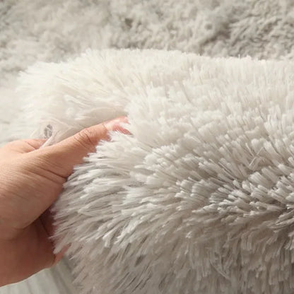 Super Soft Plush Round Rug Mat – Fluffy White Carpet for Living Room, Bedroom, and Kids' Room Decor