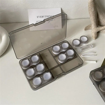 6 Pair Portable Travel Contact Lens Storage Box - Soak Container for Beauty Pupil Lenses - Contact Lens Case