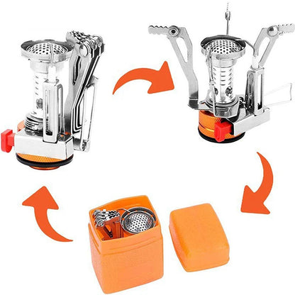 Ultra-Light Portable Gas Cooker: Aluminum Alloy Camping Stove for Outdoor Picnics and Survival - Essential Camping Accessories