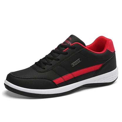 Italian Leather Men's Sneakers: Trendy Casual Shoes, Breathable & Non-Slip - Stylish Leisure Footwear